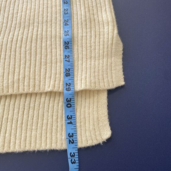 LilluSory Loose Turtleneck Sweater Dress S Oversize Ribbed Knit Slit Pullover - Picture 9 of 11